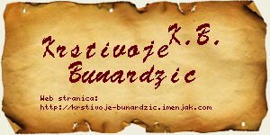 Krstivoje Bunardžić vizit kartica